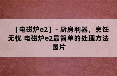 【电磁炉e2】- 厨房利器，烹饪无忧 电磁炉e2最简单的处理方法图片